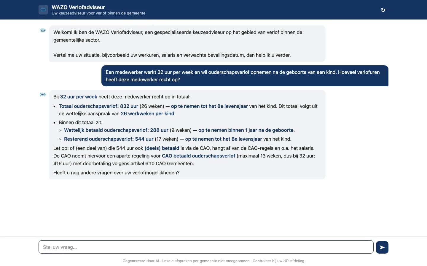 WAZO-verlofassistent